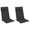 High Back Chair Cushions 2 Pcs Black Oxford Fabric