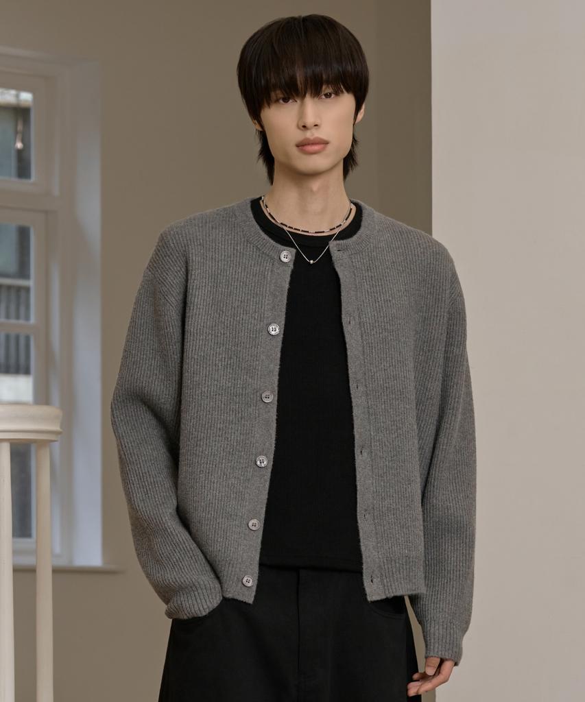 Hyoji Fw Washable Hyoji Round Crop Knit Cardigan (3 Colors)
