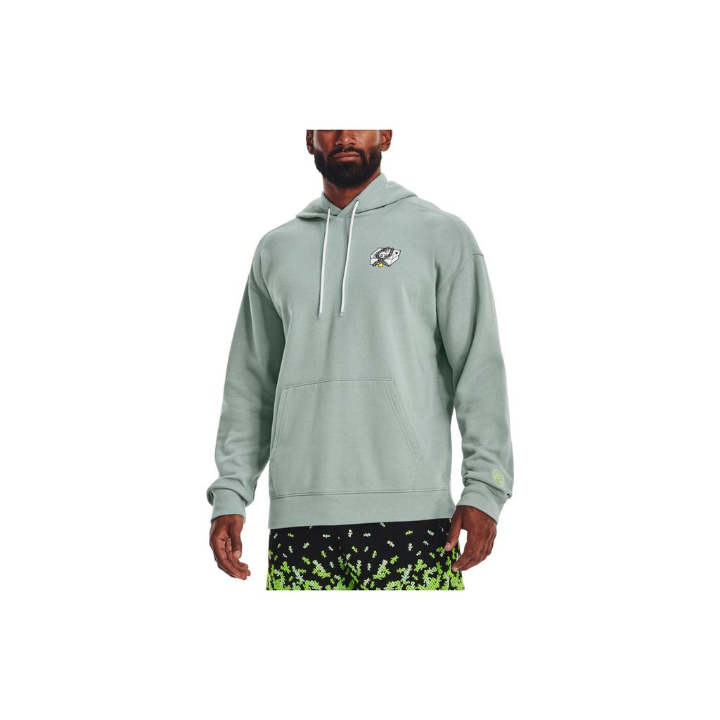 Under Armour Pattern Printed Hooded Sweatshirt Men Sweatshirt Light-Green 1374306-781