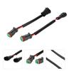 2pcs DT Female to H11 Male Conversion Wire Harness Adapter Waterproof for LED Work Lamp Light Bar