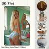 Retro Metal Tin Sign Blonde Woman In Blue Floral Bikini In Bathroom Vintage Wall Art Decor for Bar Cafe Home Xcm
