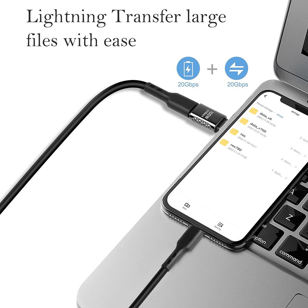 111W 11Gbps USB Type C 91 Degree Adapter Converter PD Fast Charging Data Transfer for MacBook Laptop Phone Tablets