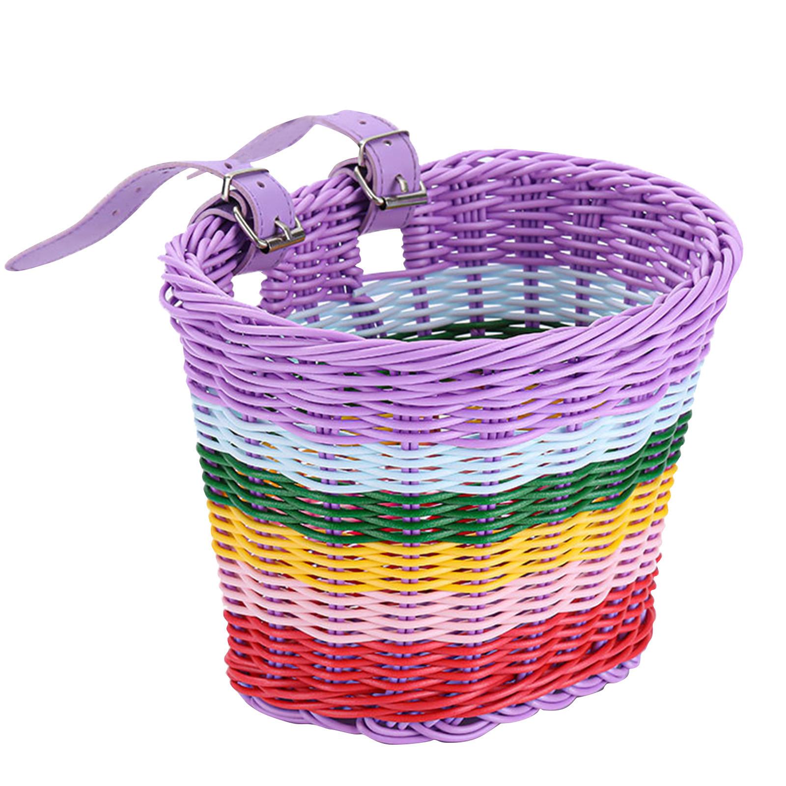 

Корзина для велосипеда на передний руль для детей и взрослых, плетеная корзина для велосипеда, водонепроницаемая, с кожаными ремнями, корзина для аксессуаров One Size