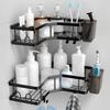 Duschregal Stahl Duschregal Ohne Bohren Eckregal Duschregal Schwarz Ecke Badezimmer Organizer mit 4 Haken Set