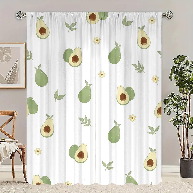 

Fruit Pear -2 pieces - Printed curtain, 100% polyester material, suitable for home decoration 29Wx64L(75x166CM)x2