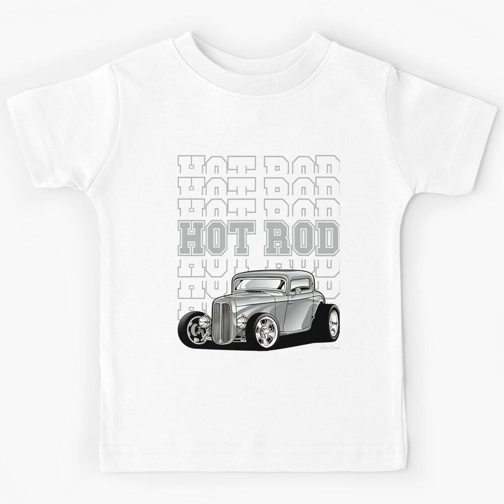 Vintage Car Hot Rod Drag Muscle Racing Kids T-Shirt 100