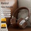 2024 New Classic Over Ear Headsets Studio Dj Stereo Bluetooth5.3 Wireless Retro Headphones Touch Control Type C Earphones