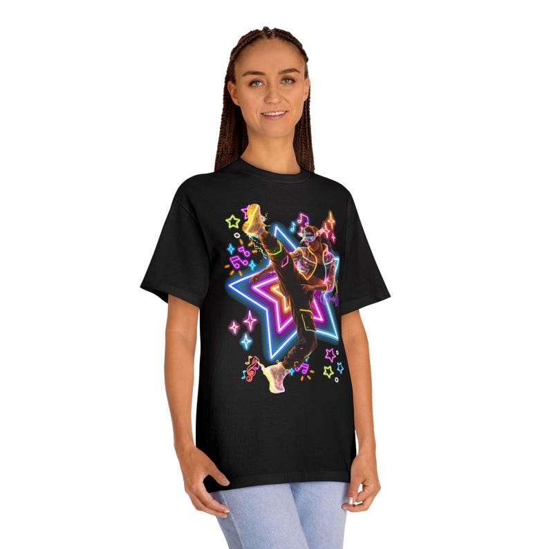 SERHAND Premium Fashion Collection - Neon Karate Kick Tee | Martial Arts Star Graphic 140