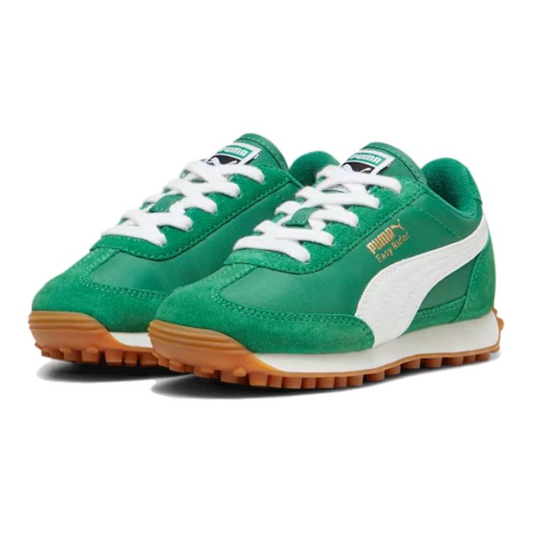 New PUMA Easy Rider Slip Resistant, Abrasion Resistant, Lightweight Low Top Kids' Running Shoes White Green Kids' 399372-03