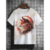 Men's T-Shirt Japanese Cartoon Animals Pattern T-Shirt 3D Print Casual Short Sleeved T-Shirts Oversized Men Clothing Tops Summer