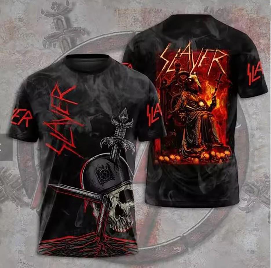 Hot Slayer Metal Rock 3D Print T-shirts Men Women Gift Fan S