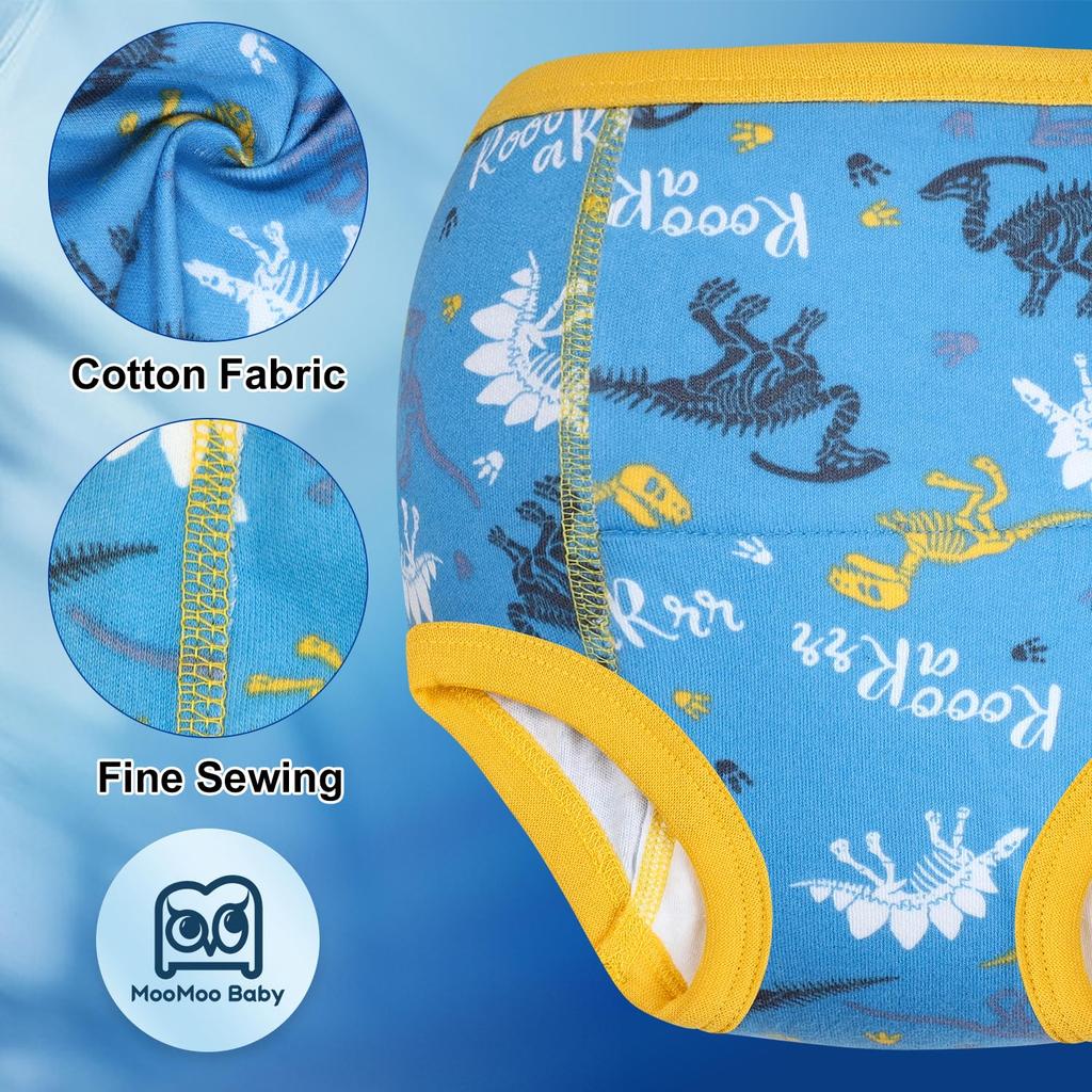 MooMoo Baby Training Set of Highly Soft and for Boys Ages 6 and Up Pants, 6-Layer Cotton, 4, Absorbent, Breathable,