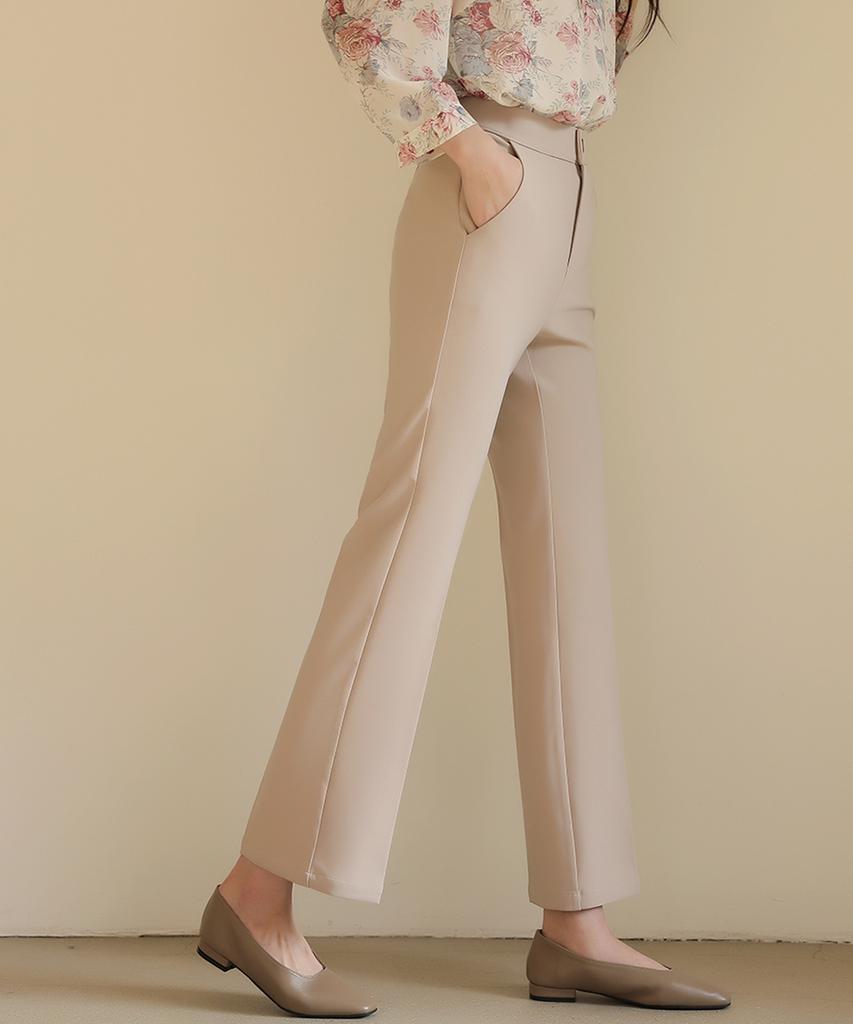 Ppaeppae Hidden Banding Hex Spandex Semi-Bootcut Slacks