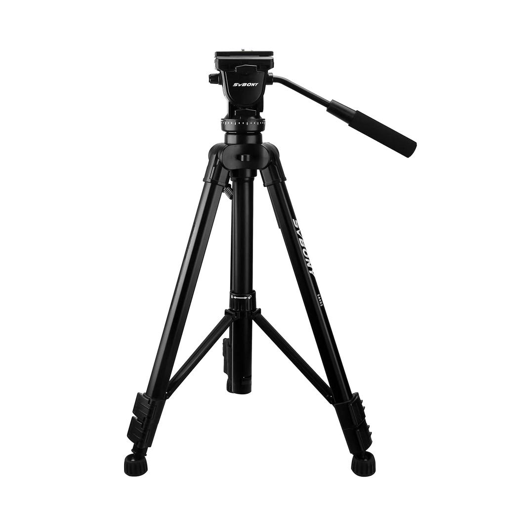 SVBONY SA402 Tripod Camera Tripod 3way Head Hydraulic Head Level Included Load 6kg Smooth Video Shooting Video Camera Tripod 3 Stages Telescopic