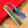 6PCS/SET Retro Oil Painting Metal Hollow Flower Bookmark - Students Literary Brass Ruler Bookmark School Holiday Gift