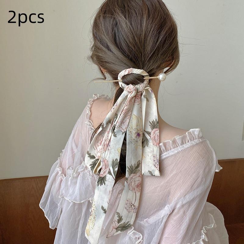 2 Stück Haarnadel Hanfu Schmetterlingsknoten Haarband Haaraccessoires Antiker Stil Pferdeschwanz