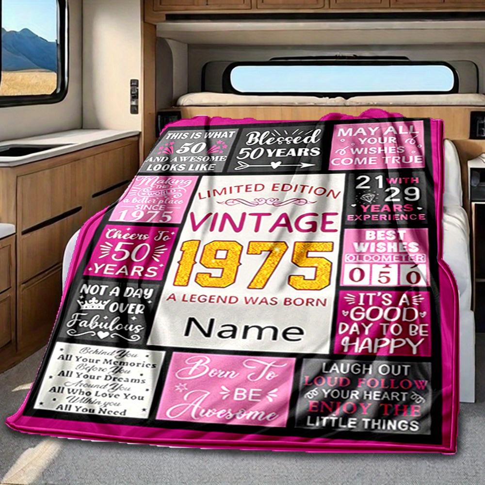 Happy 50Th Birthday To You Blanket Personalized Name Soft Comfortable Stylish Blanket Car Blanket Perfect For Travel Camping Outdoor Home Suitable For