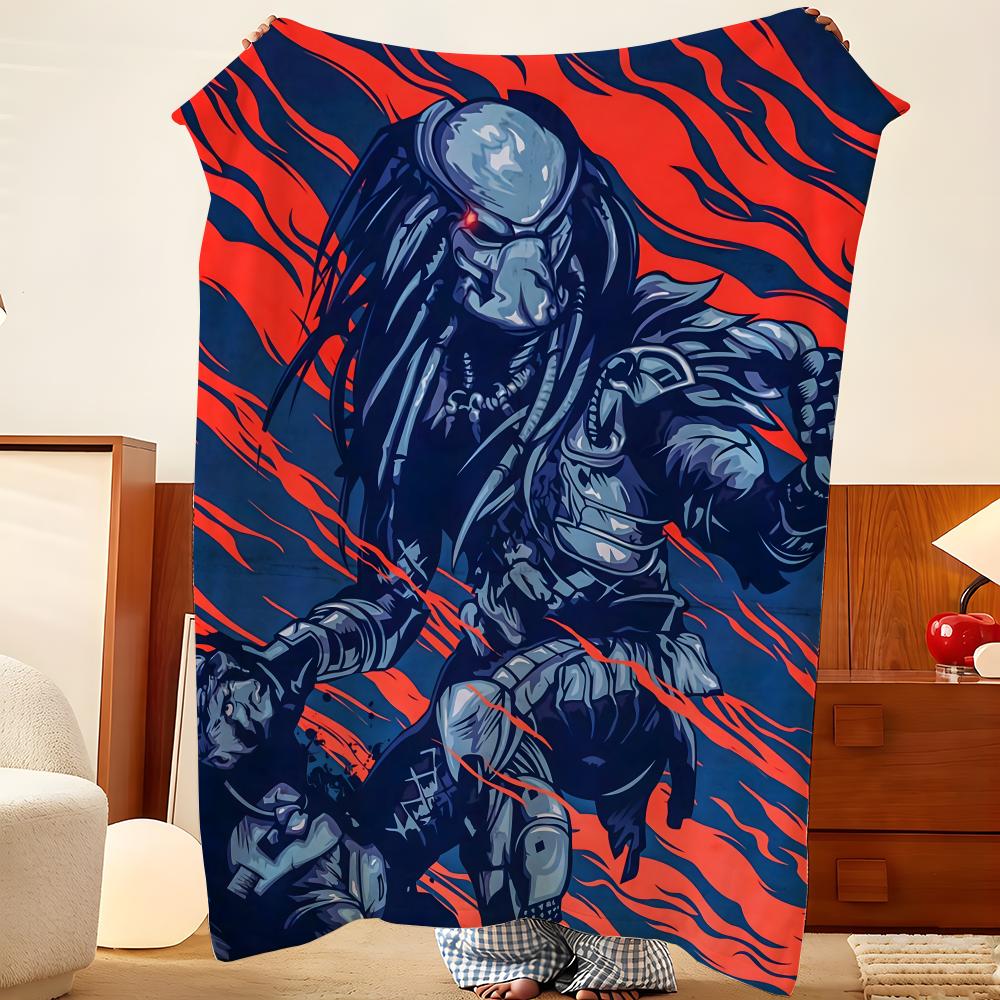 Movie P-Predator Throw Flannel Throw Blanket, Lightweight Cozy, Durable Washable cute Cool