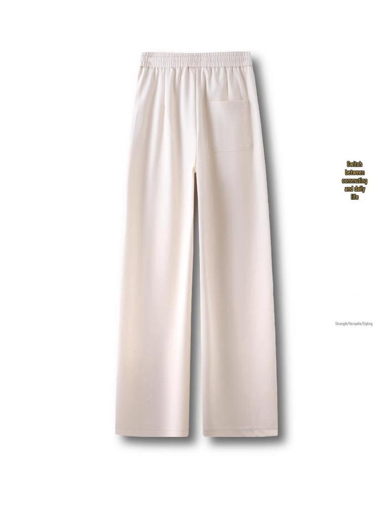 Women's Purple High-Waist Printed Wide Leg Sport Pants - Slimming Elastic Waist, Spring/Fall 2025 Collection