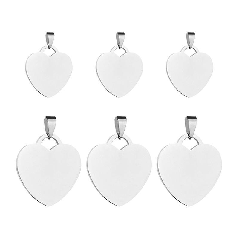 Halsketten Bunt Bedruckt Foto Graviert Edelstahl Herz Anhänger Kettenhalskette Schmuck Für Frauen ID-Tag