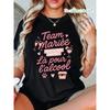 Women's French Team Bride Funny Letter Print Tee Crew Neck Short Sleeve Summer Spring Casual Top