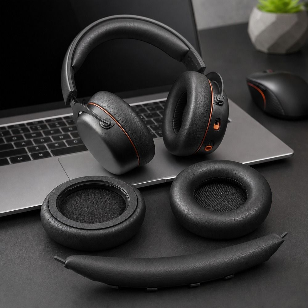 1 Pair Protein Leather Earphone Cushions for Beyerdynamic MMX150 MMX100 MMX200 Headphones Repair