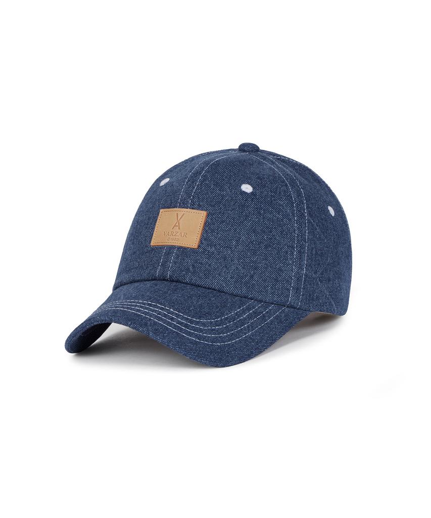 Bajal Va Square Denim Label Ball Cap Medium Blue