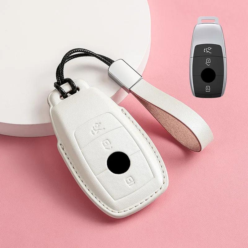 GMO3 for Mercedes Benz A C E S G Class Pink Leather W177 W205 W213 X167 W222 CLA GLE GLB GLS AMG Smart Remote Car Key Case Cover Fob