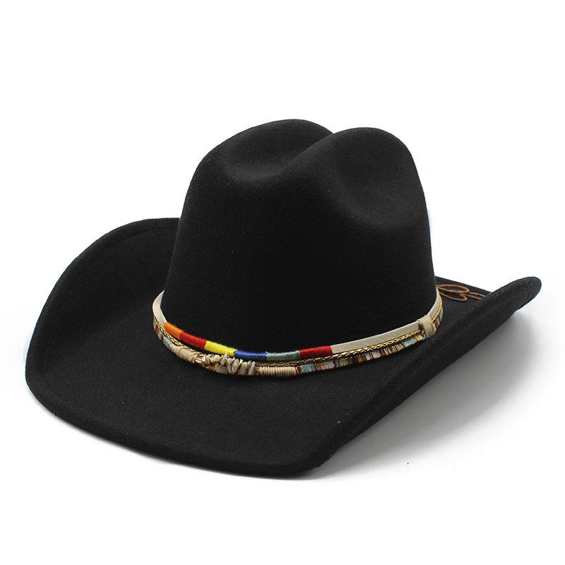 Cowboy Jazz Hat Children'S Tibetan Western Cowboy Hat Woolen British Ethnic Hat Sun Hat Top Hat
