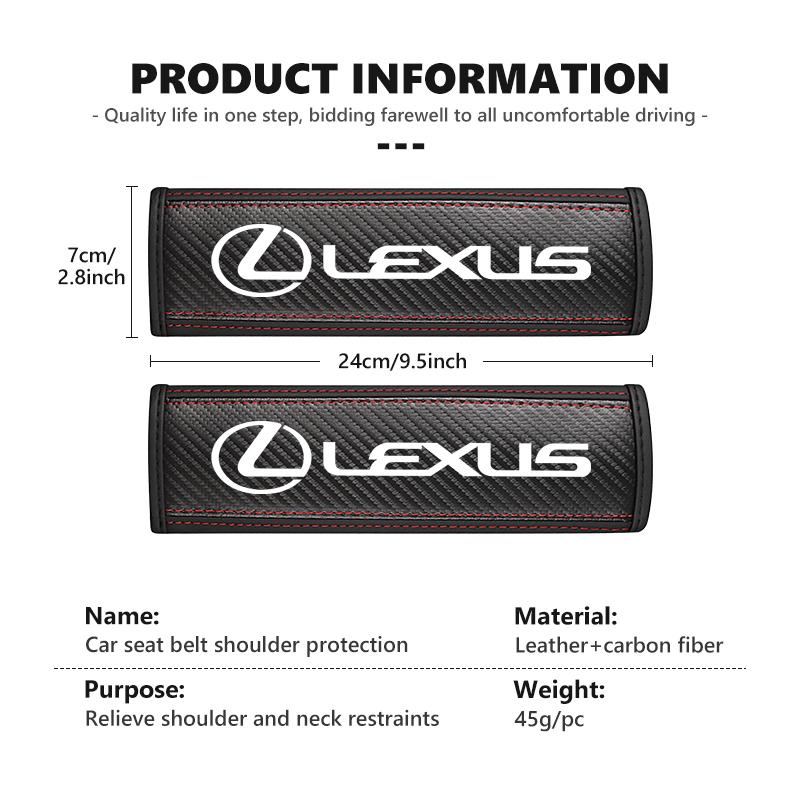 YOM1 Car Seat Safety Belts Shoulder Cover Leather Soft Pad For Lexus RX350 IS300 ES250 ES200 ES330 ES350 IS250 GS300 CT200H