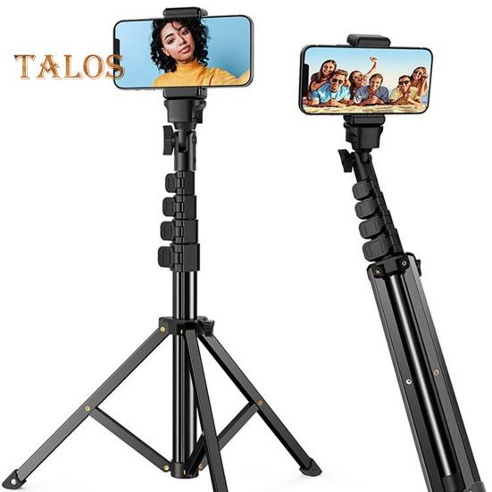 Cell Phone Tripod Foldable 1.6M with Remote Control 360 Degree Rotation Bracket Different Angle Filming Adjustable Height Camera Video Recording