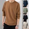 Heren herfst lente top effen kleur ronde hals lange mouw losse dikke zachte trui casual middenlengte eenvoudige stijl elastische heren sweatshirt