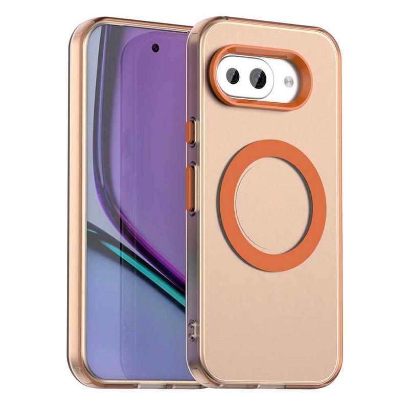 Solid Color Wireless Charge Magnetic Phone Case For Google Pixel 9A 9 Pro XL 8 Pro 8A Shockproof TPU Soft Edge Hybird Matte Hard PC Back Cover