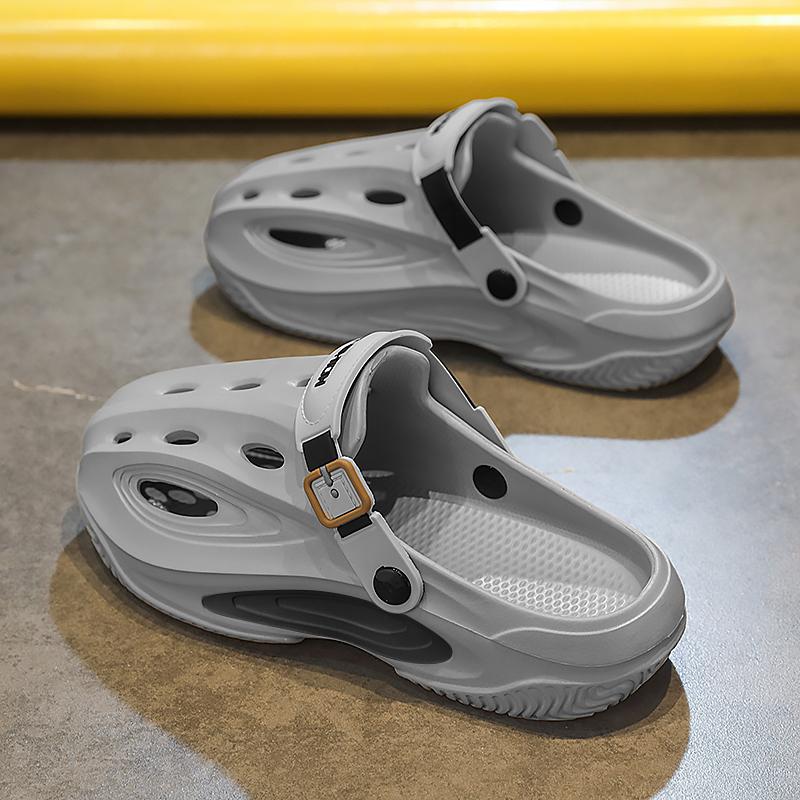 Men'S Summer Outer Wear Non-Slip Anti-Odor Toe-Cap Slippers Outdoor Sports Beach Sandals