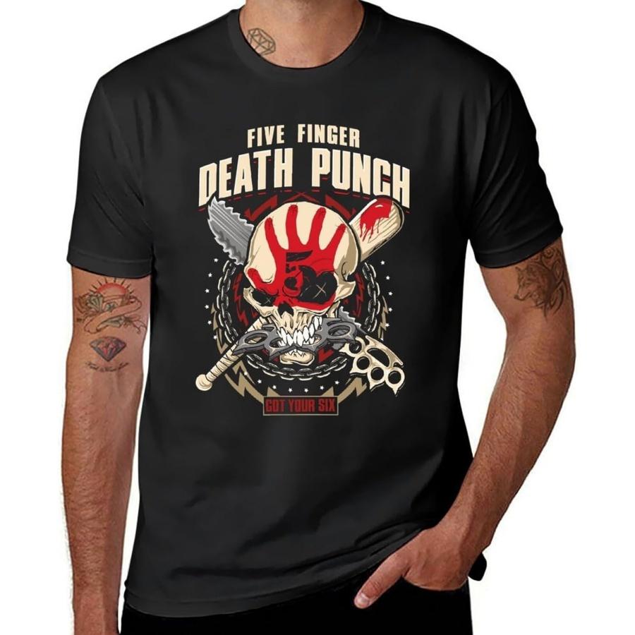 

YiNuan Men s Short-Sleeve T-Shirt Five Finger Death Punch Quick Dry Fit for Athletic Sports Running XXXXXL різнокольоровий