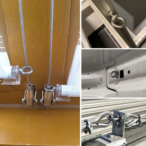 Samcos M6 Eyebolts, M6 Female Thread, for Hanging, Fixing, and Reinforcement, Stainless Steel, Earthquake-Proof, Furniture, and Woodworking (12mm/Pack