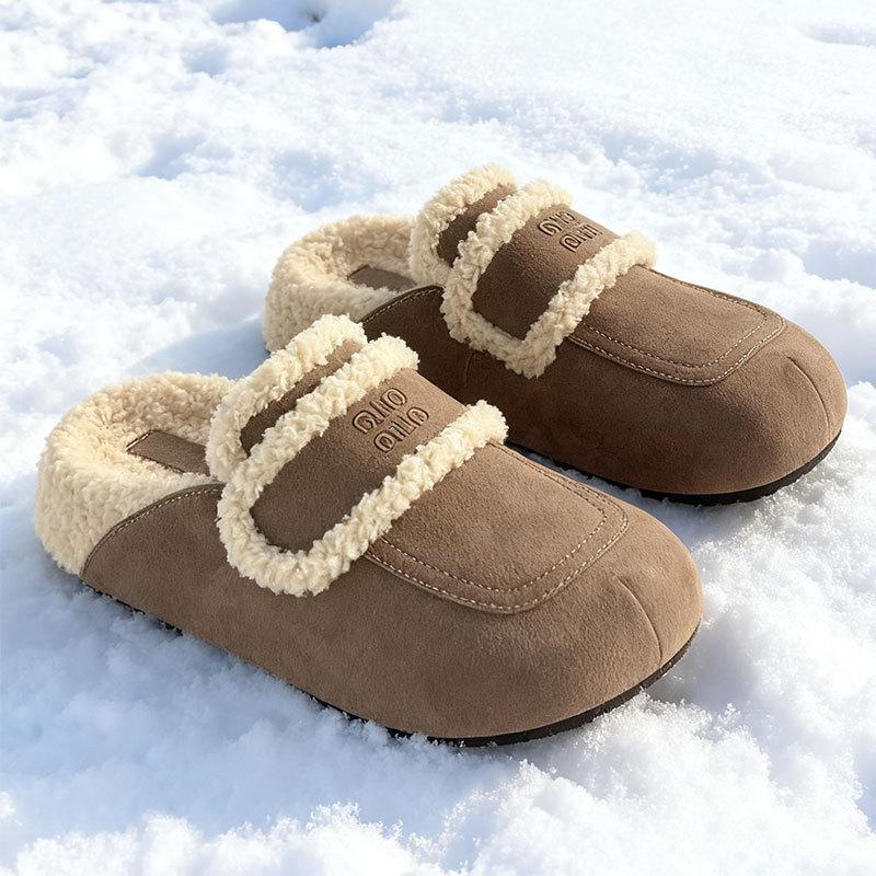 Больше Баотоу легкие и удобные полутапочки из хлопка для отдыха с высокой платформой зимние теплые холодостойкие с мягкой подкладкой нескользящие износостойкие 40 2240₽