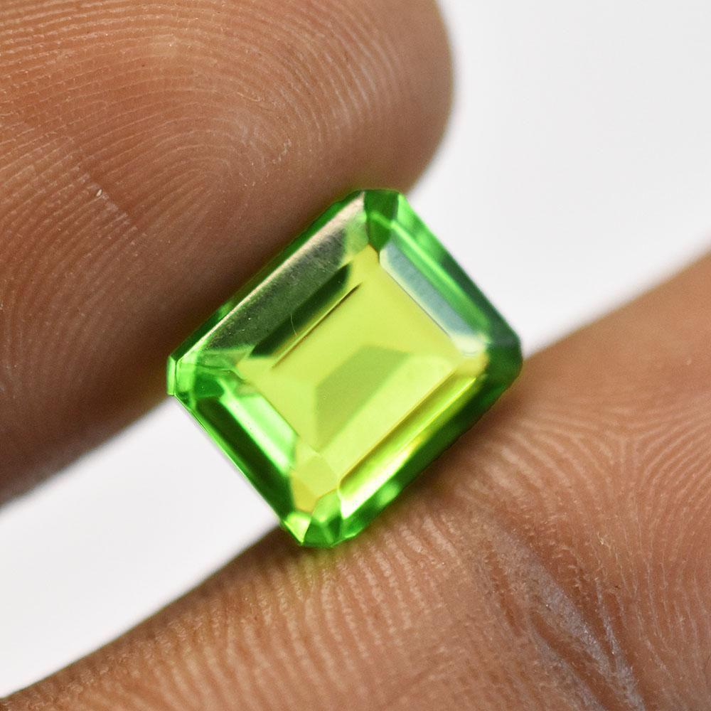 7.30 Carat   Natural Green PERIDOT Fine Emerald Cut Loose Gemstone