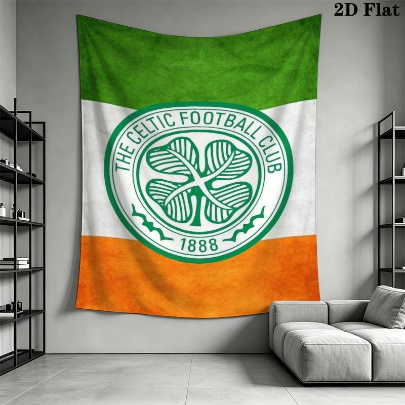 Celtic Football Club Wall Tapestry Aesthetic Wall Hanging Printed Fabric Blanket Decorative Tapestries for Bedroom Living Room Home Decor