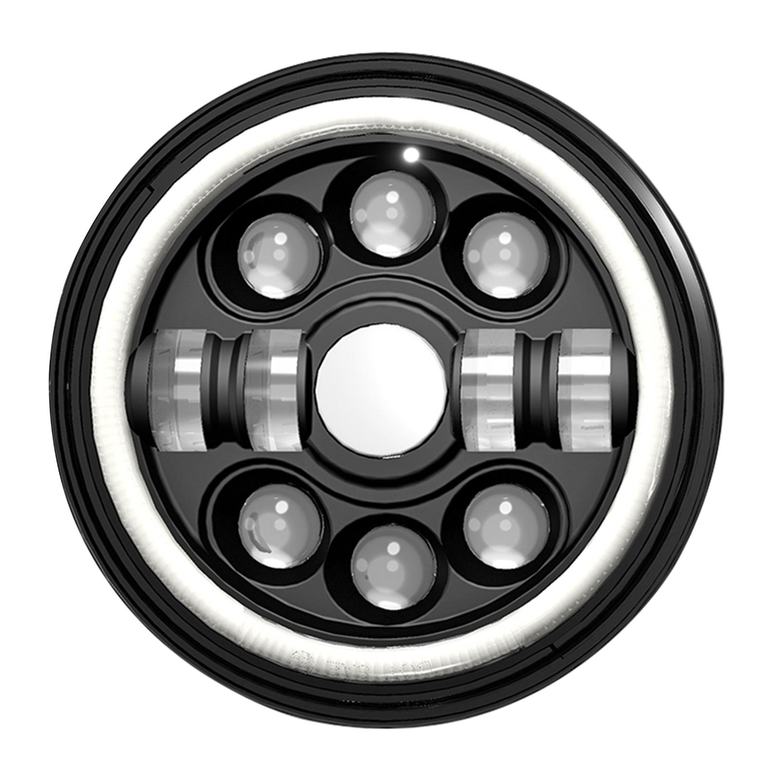 

R7 Dual Angel Eye 7 Inch H4 LED Headlight 4 Modes IP67 Waterproof High Low Beam Car Driving Lamp Type A