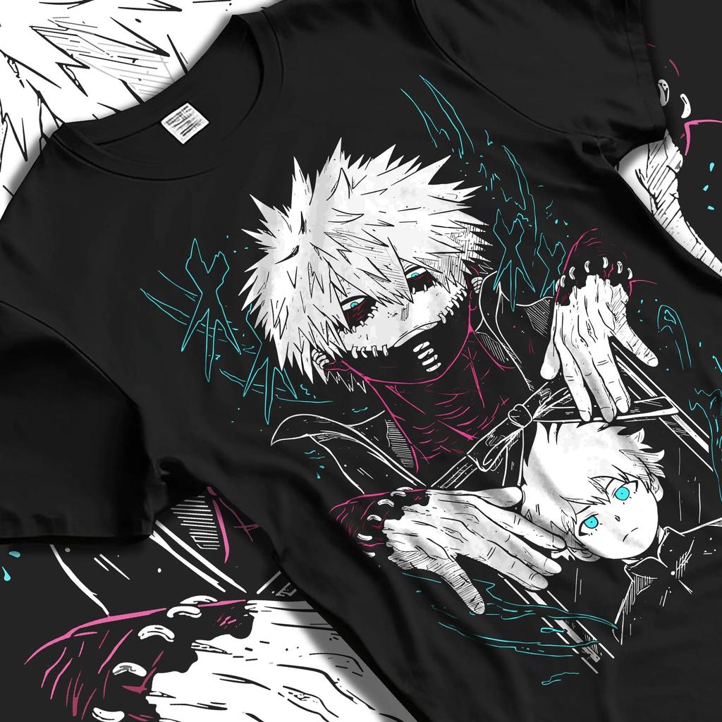T-shirt My Hero Academia Bakugo Anime Manga Giapponese Oversize Y2k Casual Lento da Uomo Cotone Alta Qualità Streetwear Harajuku Abbigliamento Femminile Maschile