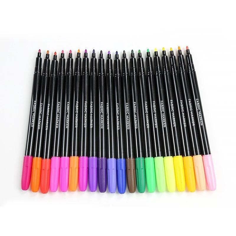 12 Colors/set Water Resistant Colorfast Fabric Textile Marker Pen Permanent Pen for DIY Clothes Art Graffiti Drawing Painting Pen