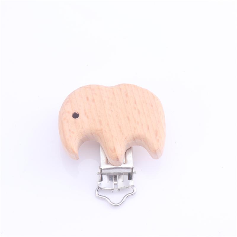 1Pcs Cute Animal Style Wood Natural Pacifier Chain Anti-Drop Beech Wood Dummy Clip DIY Essential Nipple Chain Accessories