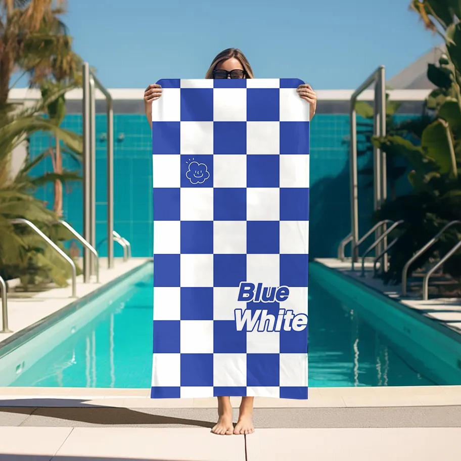 

Large Bath Towel Checkerboards For Home Sauna Quick Drying Towels Bathroom Personal Care Spa Accessories Beach Gym Set Sports W40*H60(CM)