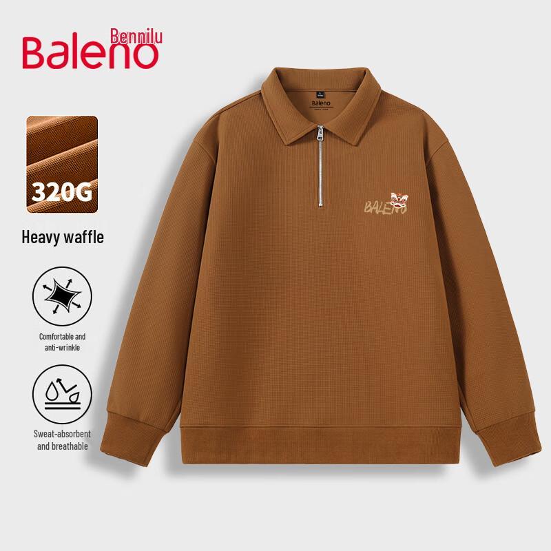 

Baleno Men s Waffle Half-Zip Polo Sweatshirt 2XL