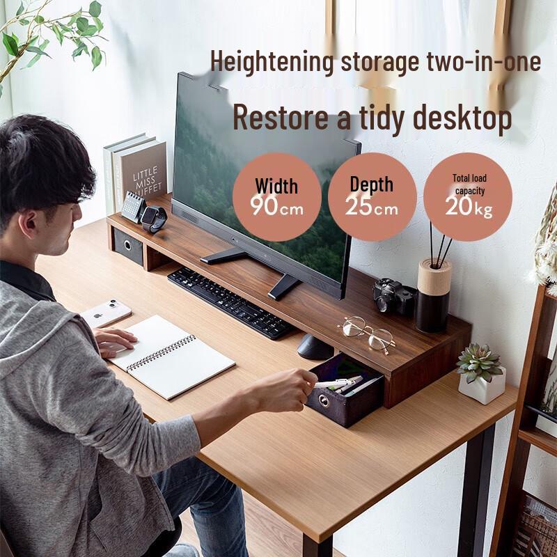 SANWA SUPPLY Monitor Riser with Storage Drawer