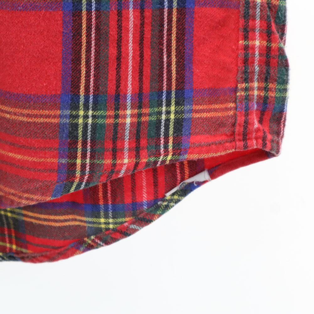 L.L.BEAN 80s Outdoor Made In USA Vintage Check Pattern Long Sleeve Button Down Flannel Shirt Kid's Used