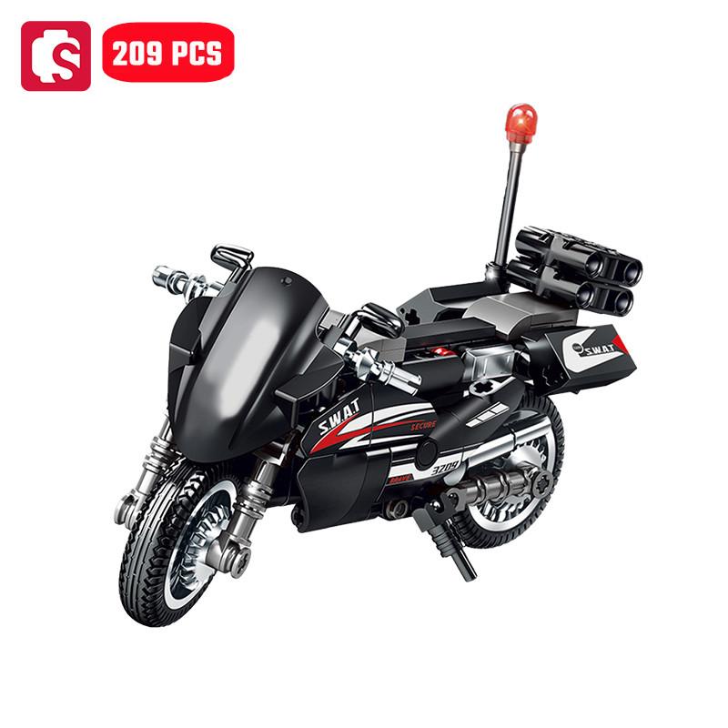 

SEMBO Military Vehicle Aircraft Assemblage Construction Blocks Kits MOC Helicopter Police Car Model Bricks Boys Playthings Birth Date Gifts no box