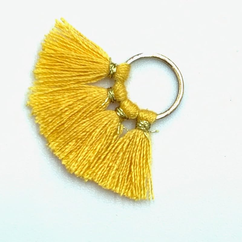 

TEA MYONG hoop tassel circle tassel charm ring fringe 1cm decorative tassel for accessories material YT-8 (bright yellow, 1)
