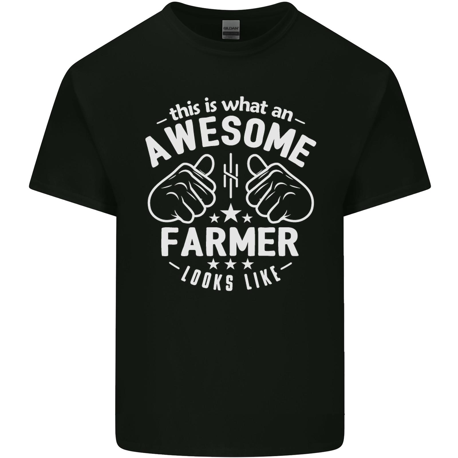 

This Is What an Awesome Farmer Looks Like Mens Light Cotton T-Shirt Mens Womens Tees Top 3XL